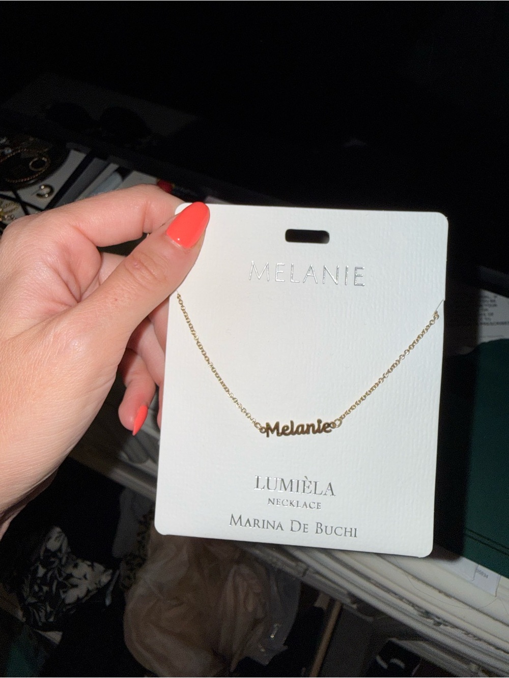 Melanie Script Name Necklace in Gold - LUMIÈLA by Marina De Buchi